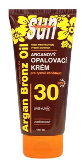 Opalovací krém s bio arganovým olejem SPF 30 pro rychlé zhnědnutí pokožky. 100 ml